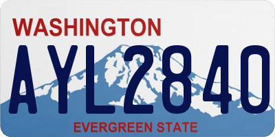 WA license plate AYL2840
