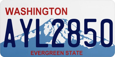 WA license plate AYL2850