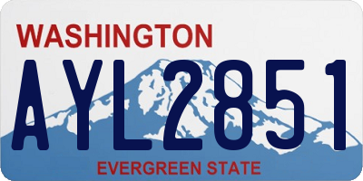 WA license plate AYL2851