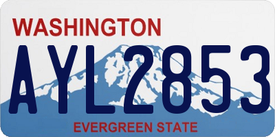 WA license plate AYL2853