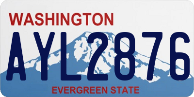 WA license plate AYL2876
