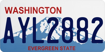 WA license plate AYL2882