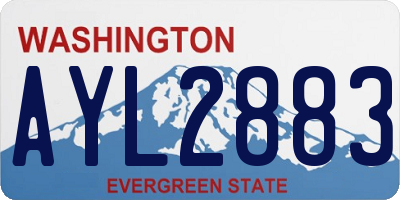 WA license plate AYL2883