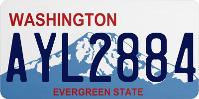 WA license plate AYL2884