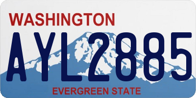 WA license plate AYL2885