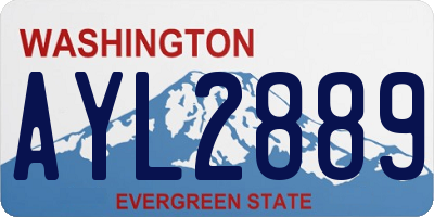 WA license plate AYL2889
