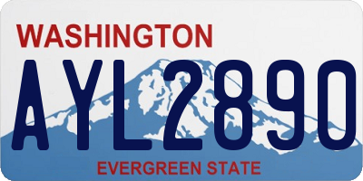 WA license plate AYL2890