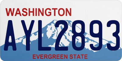 WA license plate AYL2893