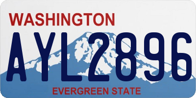 WA license plate AYL2896
