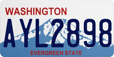 WA license plate AYL2898