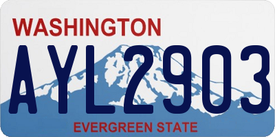 WA license plate AYL2903