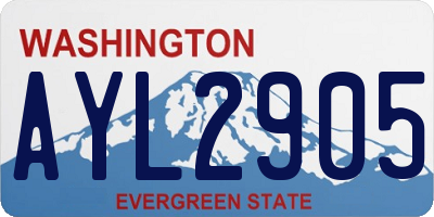 WA license plate AYL2905