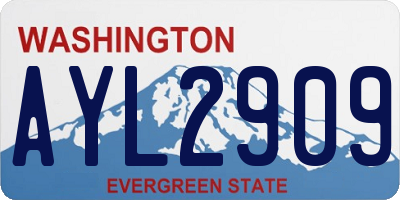 WA license plate AYL2909