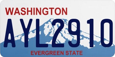 WA license plate AYL2910