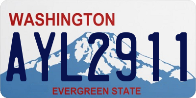 WA license plate AYL2911