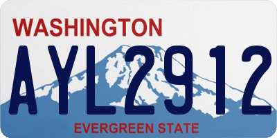 WA license plate AYL2912