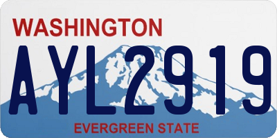 WA license plate AYL2919