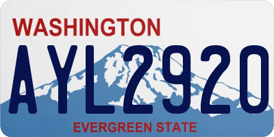WA license plate AYL2920