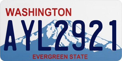 WA license plate AYL2921
