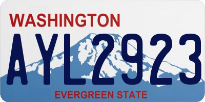 WA license plate AYL2923