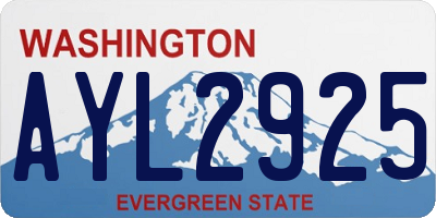 WA license plate AYL2925