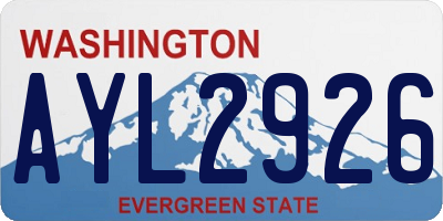 WA license plate AYL2926