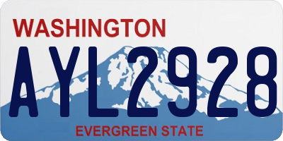 WA license plate AYL2928