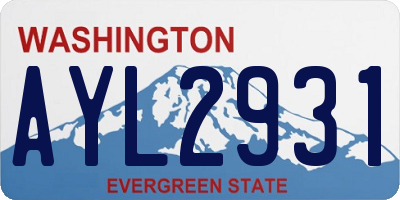 WA license plate AYL2931