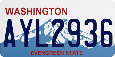WA license plate AYL2936