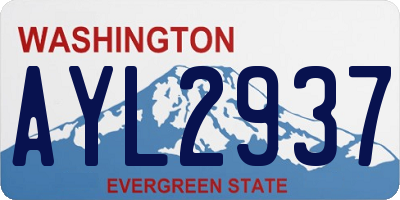 WA license plate AYL2937