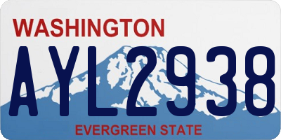 WA license plate AYL2938