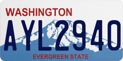 WA license plate AYL2940