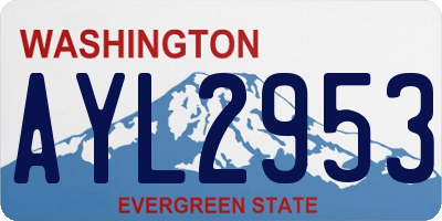 WA license plate AYL2953