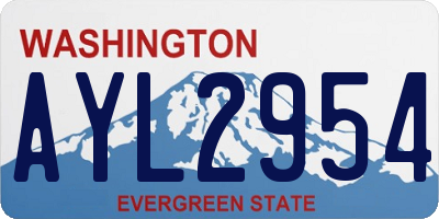 WA license plate AYL2954