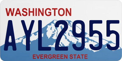WA license plate AYL2955
