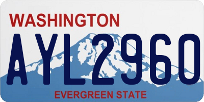 WA license plate AYL2960