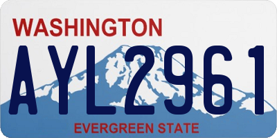 WA license plate AYL2961