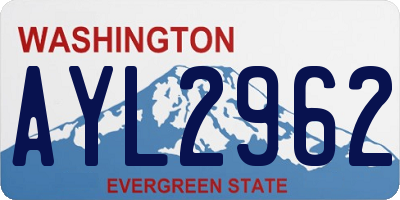 WA license plate AYL2962