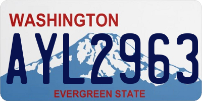 WA license plate AYL2963
