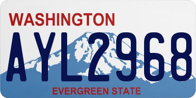 WA license plate AYL2968
