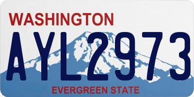 WA license plate AYL2973
