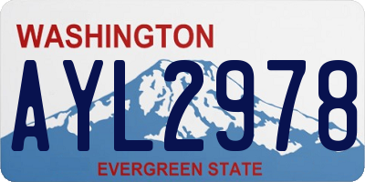 WA license plate AYL2978