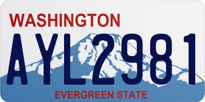 WA license plate AYL2981