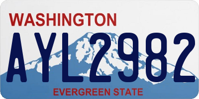 WA license plate AYL2982