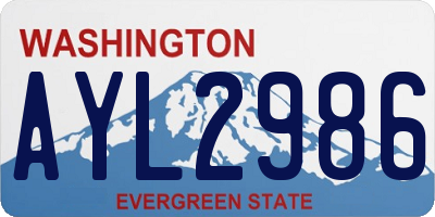 WA license plate AYL2986