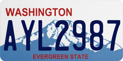 WA license plate AYL2987