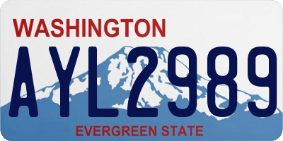 WA license plate AYL2989