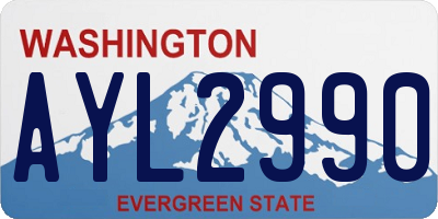WA license plate AYL2990