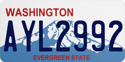 WA license plate AYL2992