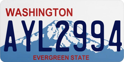 WA license plate AYL2994